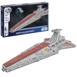 Spin Master - 4D Build Star Wars Venator-Class Star Destroyer Deluxe 3D Model Kit, 288 Pieces, 2ft+ Cardstock Model Ages 12+ - Multicolour