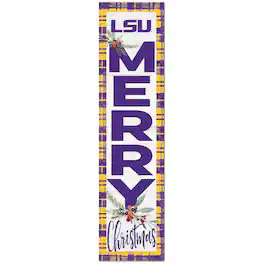 Jardine - LSU Tigers 12'' x 48'' Outdoor Christmas Leaner - White