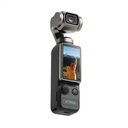 Front. Xtra - Xtra Muse, Vlogging Camera with 1'' CMOS & 4K/120fps Videos, Pocket Camera with 3-Axis Gimbal Stabilizer - Black.