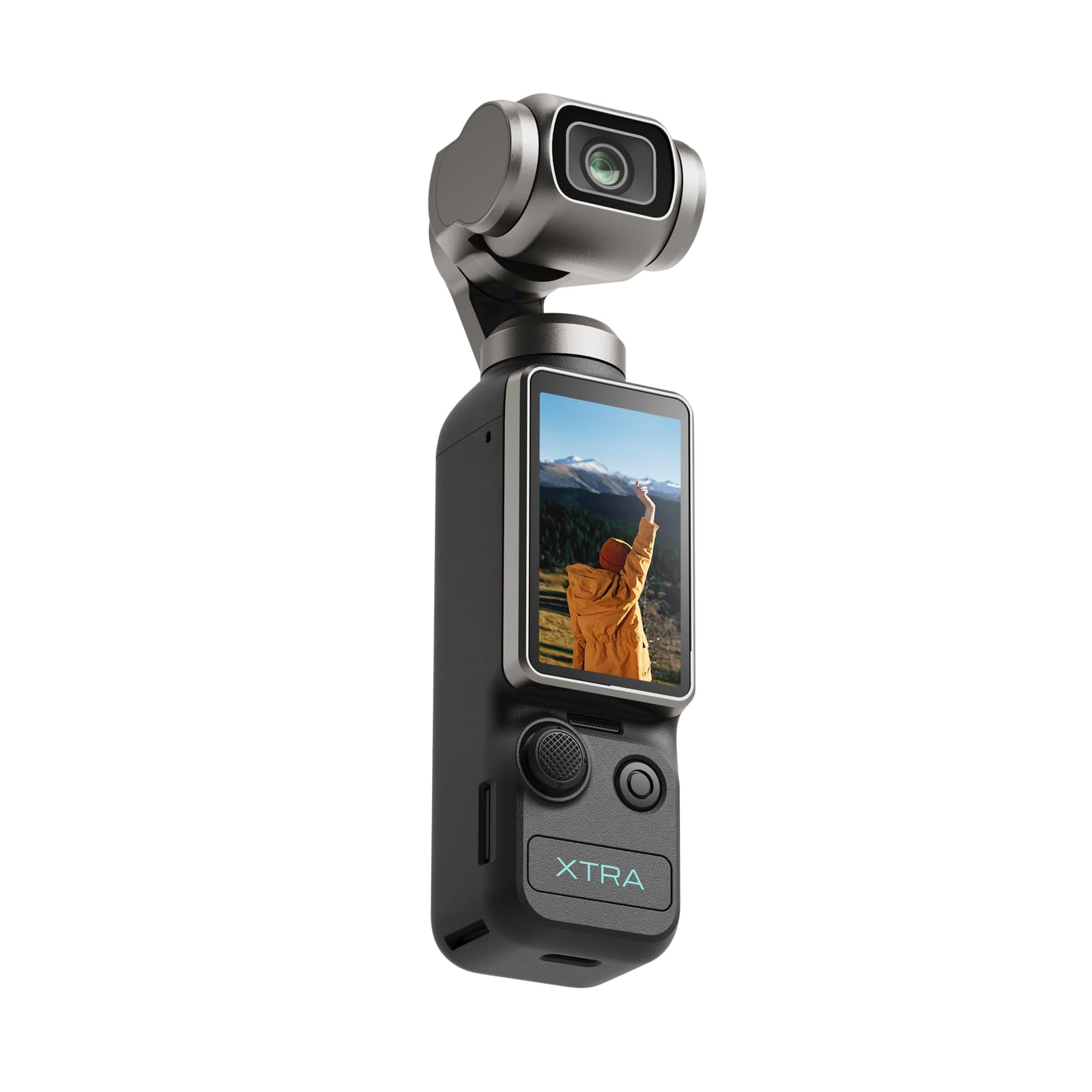 Front. Xtra - Xtra Muse, Vlogging Camera with 1'' CMOS & 4K/120fps Videos, Pocket Camera with 3-Axis Gimbal Stabilizer - Black.