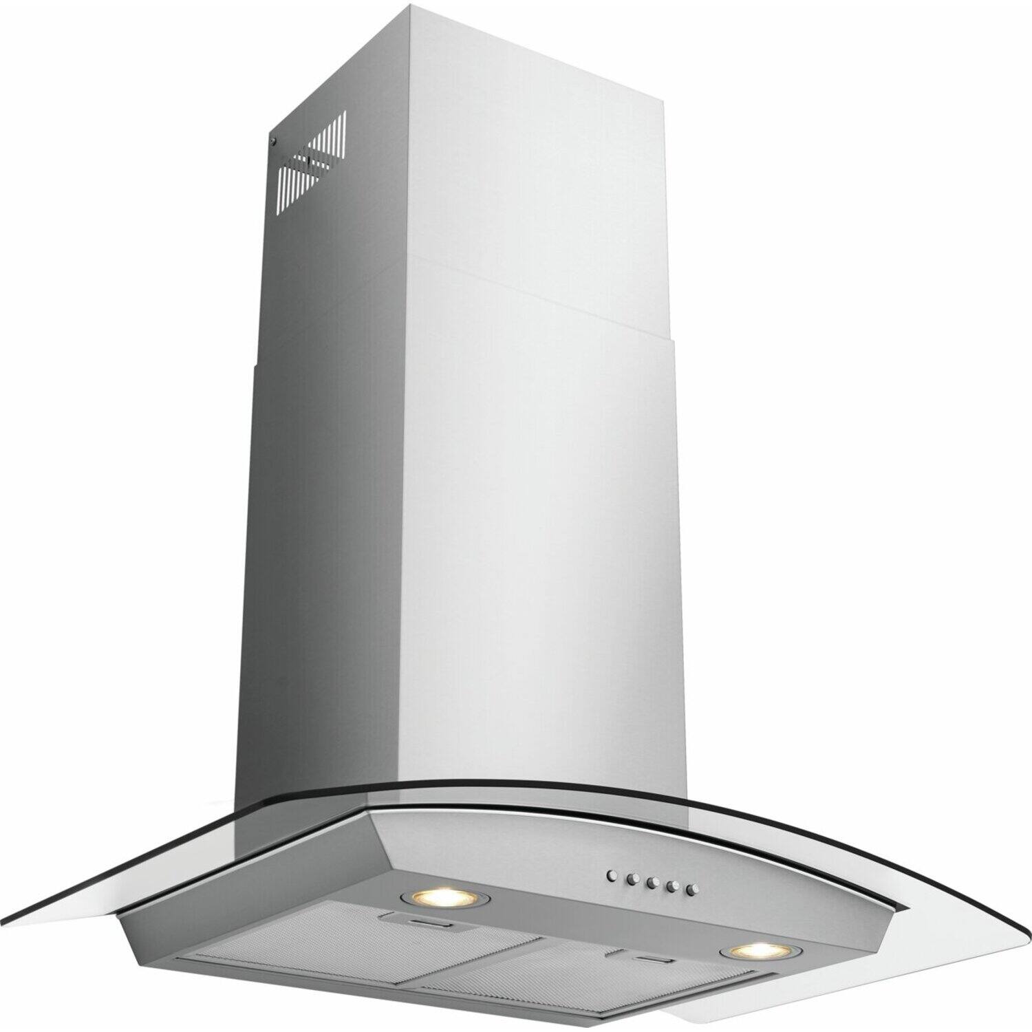 Angle. Frigidaire - 30" Glass Canopy Hood - Stainless Steel.
