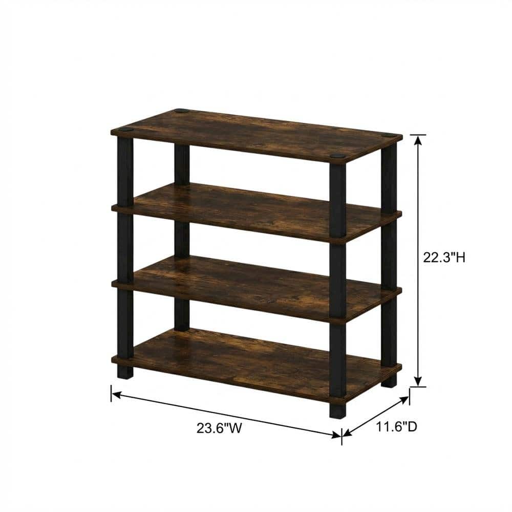 FurniFact - Brown 4-Tier Shoe Rack - Amber Pine/Black price history on PriceWatchPro