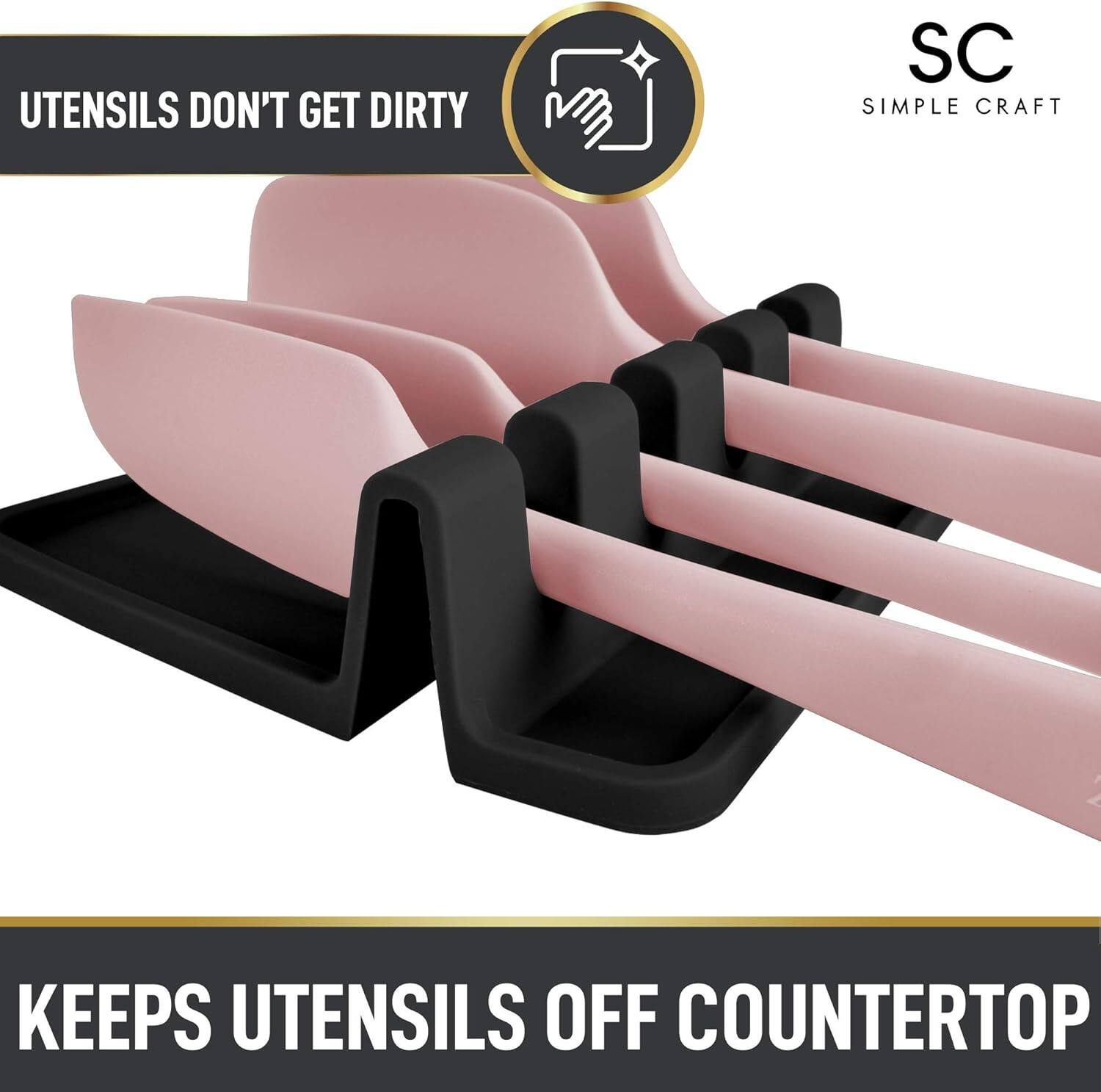 UTENSILS DON'T GET DIRTY

SC SIMPLE CRAFT

KEEPS UTENSILS OFF COUNTERTOP