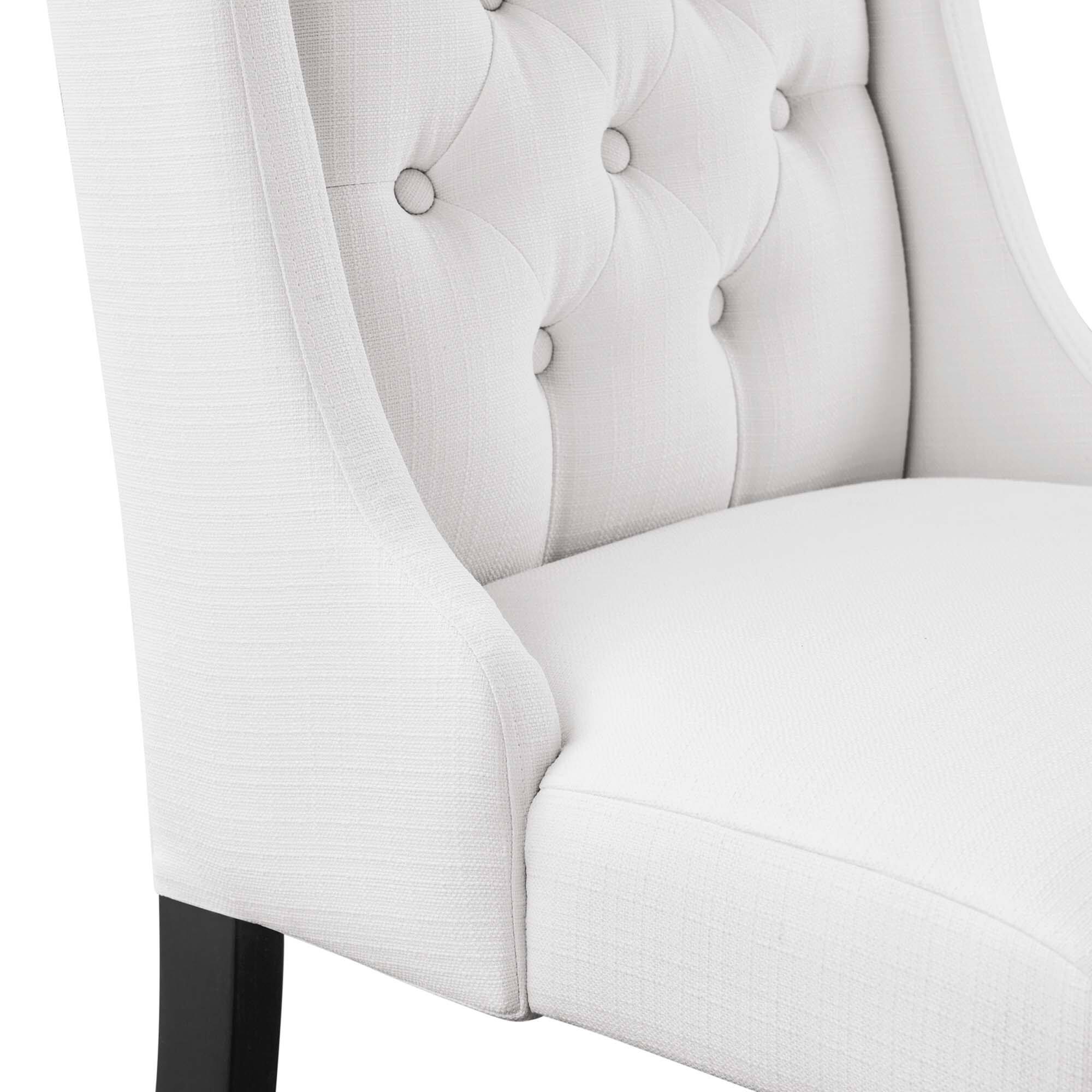 Alt View 2. Modway - Baronet Button Tufted Fabric Dining Chair by Modway - White.