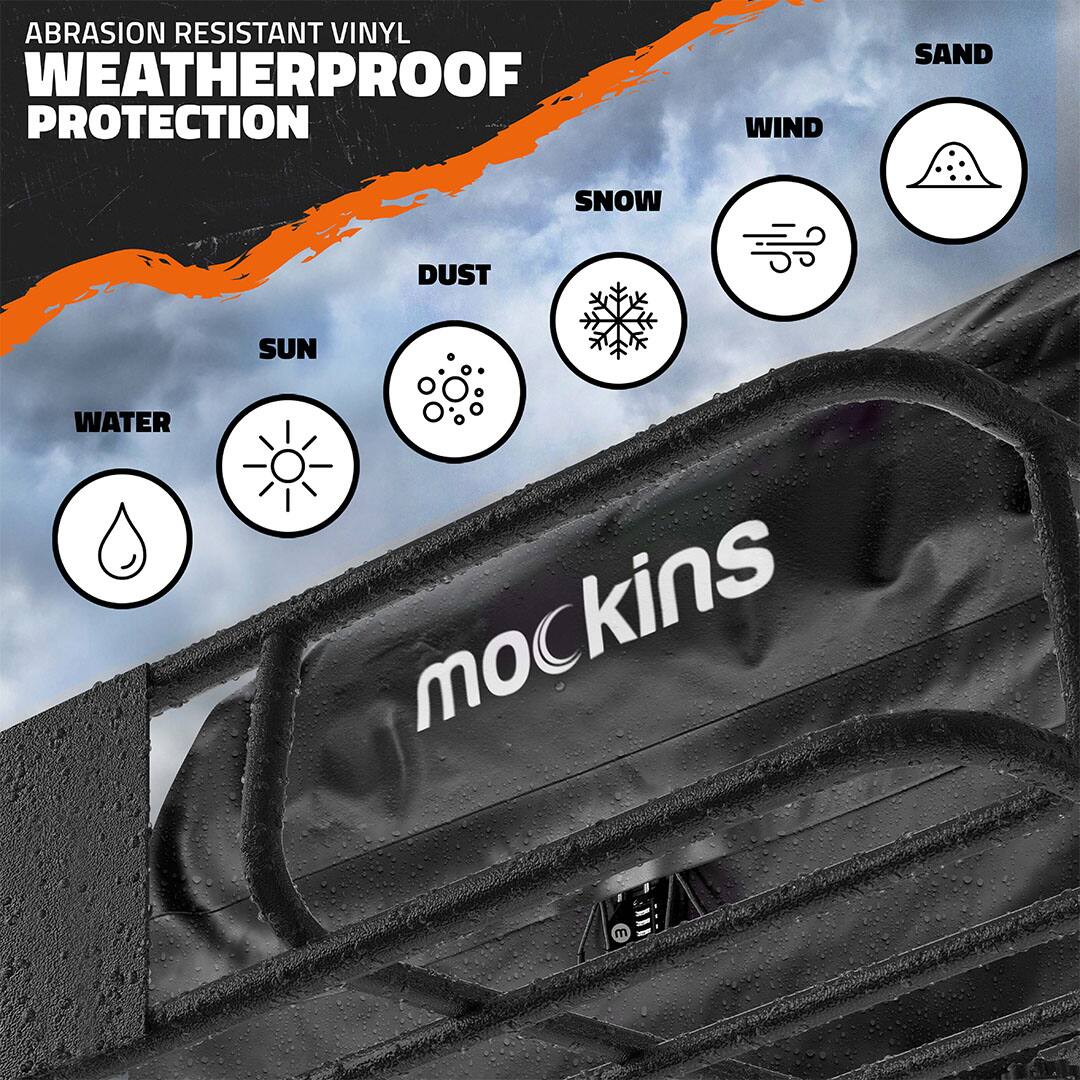 ABRASION RESISTANT VINYL WEATHERPROOF PROTECTION

- WATER
- SUN
- DUST
- SNOW
- WIND
- SAND

mockins