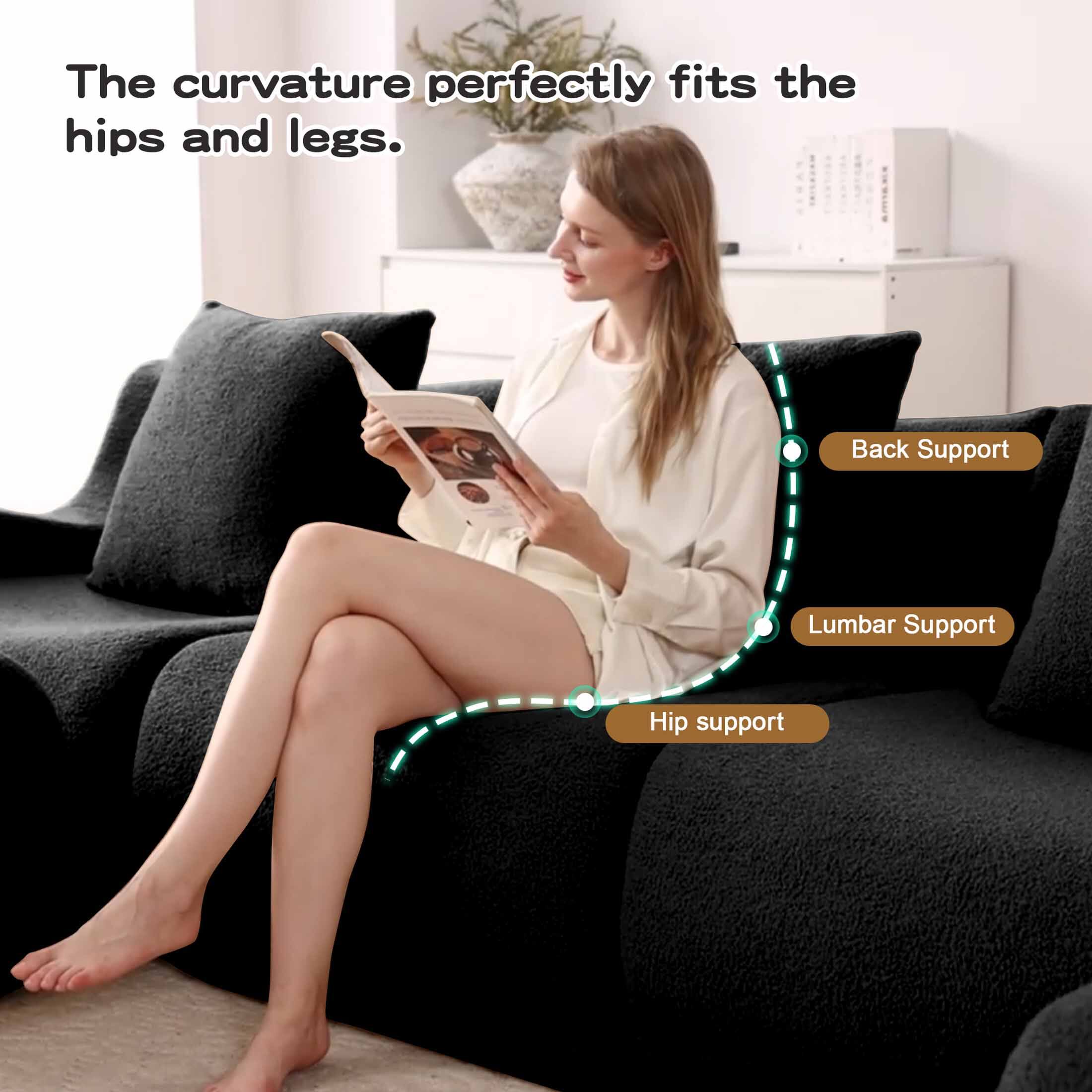 The curvature perfectly fits the hips and legs.

- Back Support
- Lumbar Support
- Hip Support