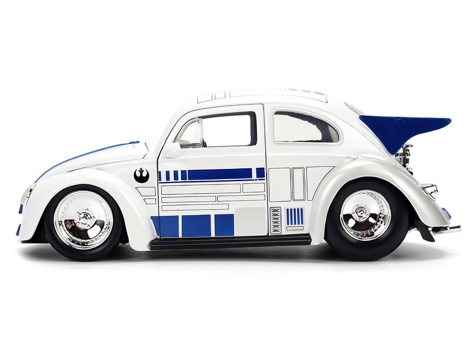 Alt View 2. Jada - 1959 Volkswagen Drag Beetle White with Graphics and R2-D2 Figure "Star Wars" Franchise 1/24 Diecast Model Car by Jada - Multicolor.