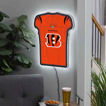 Front. Evergreen Enterprises - Cincinnati Bengals 23" LED Jersey Lighted Wall Sign - Multicolor.