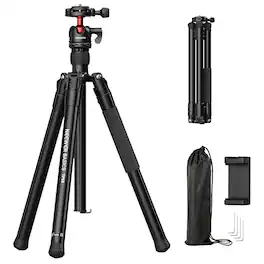 Neewer - BASICS 57" Tripod/Monopod w/ Arca QR Ball Head & Phone Holder, 6.6lb Load, TP68 - Black