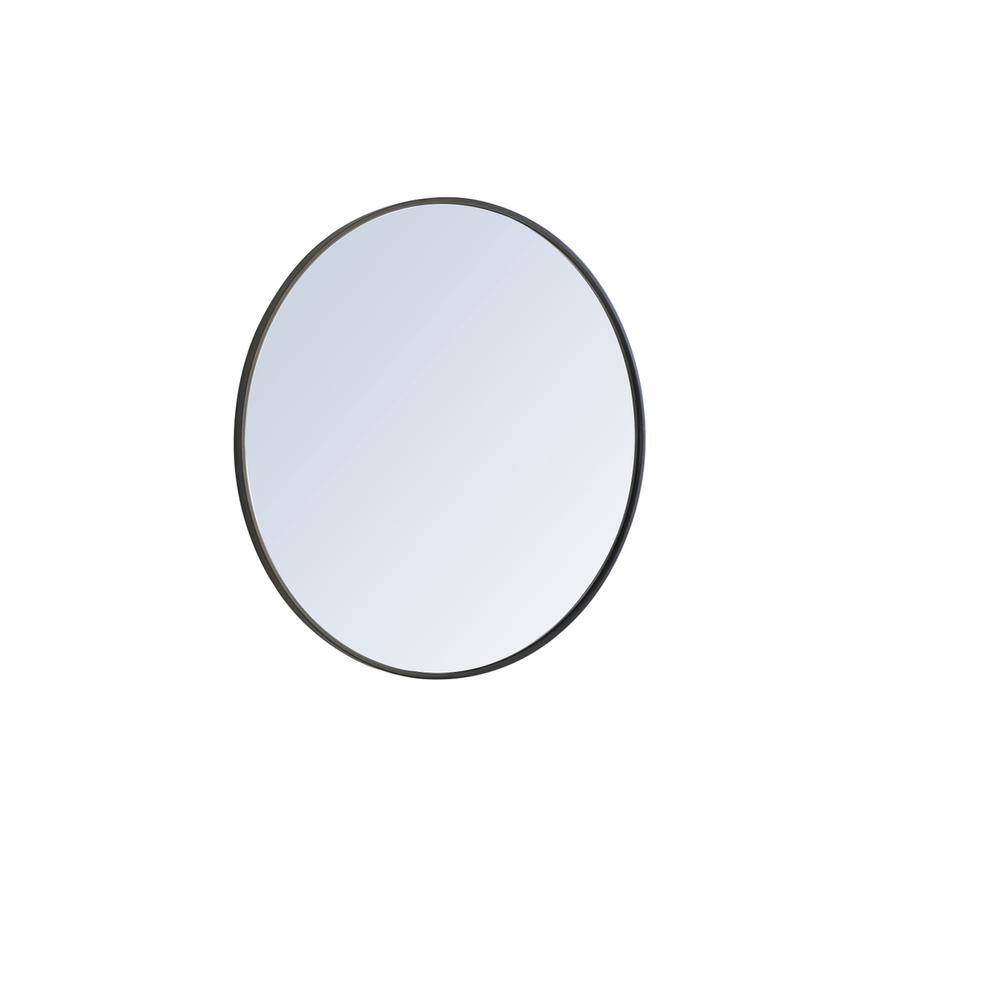 Alt View 2. Elegant Decor - Metal frame Round Mirror 32 inch Black finish - Black.