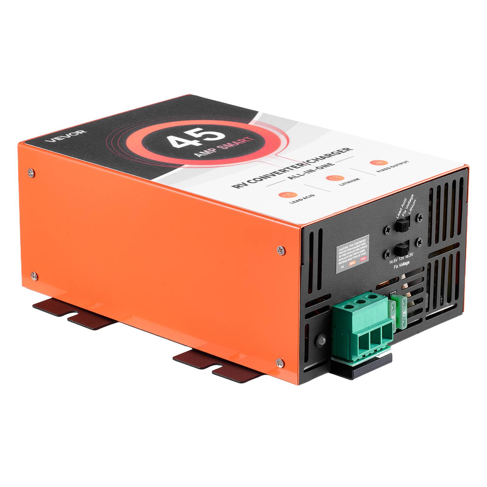VEVOR  
45 AMP SMART CONVERTER/CHARGER W FIXED OUTPUT RV ALL-IN-ONE LITHIUM LEAD ACID Voltage  
or A  
VET Valor 14.6W Voltage