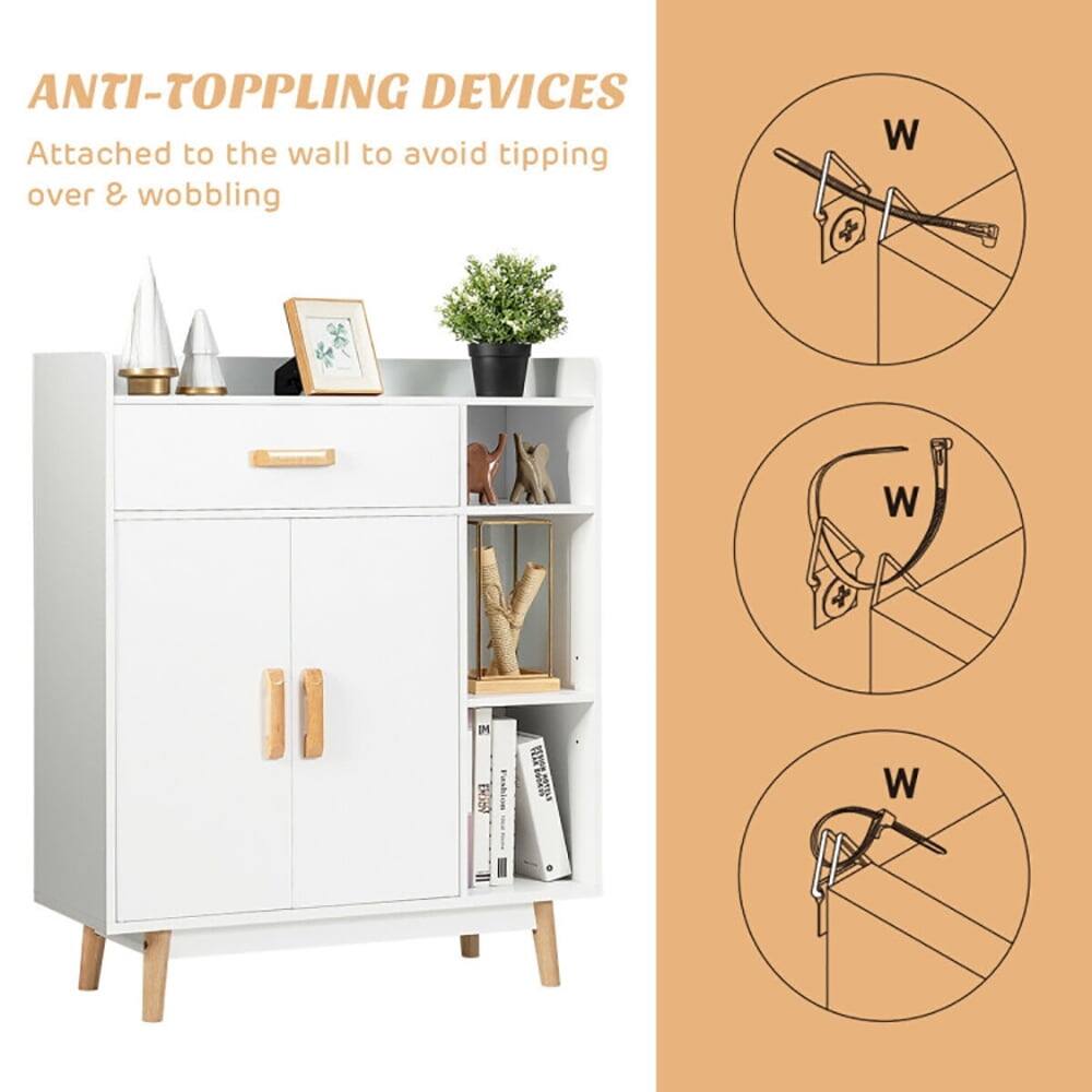 ANTI-TOPPLING DEVICES  
Attached to the wall to avoid tipping over & wobbling