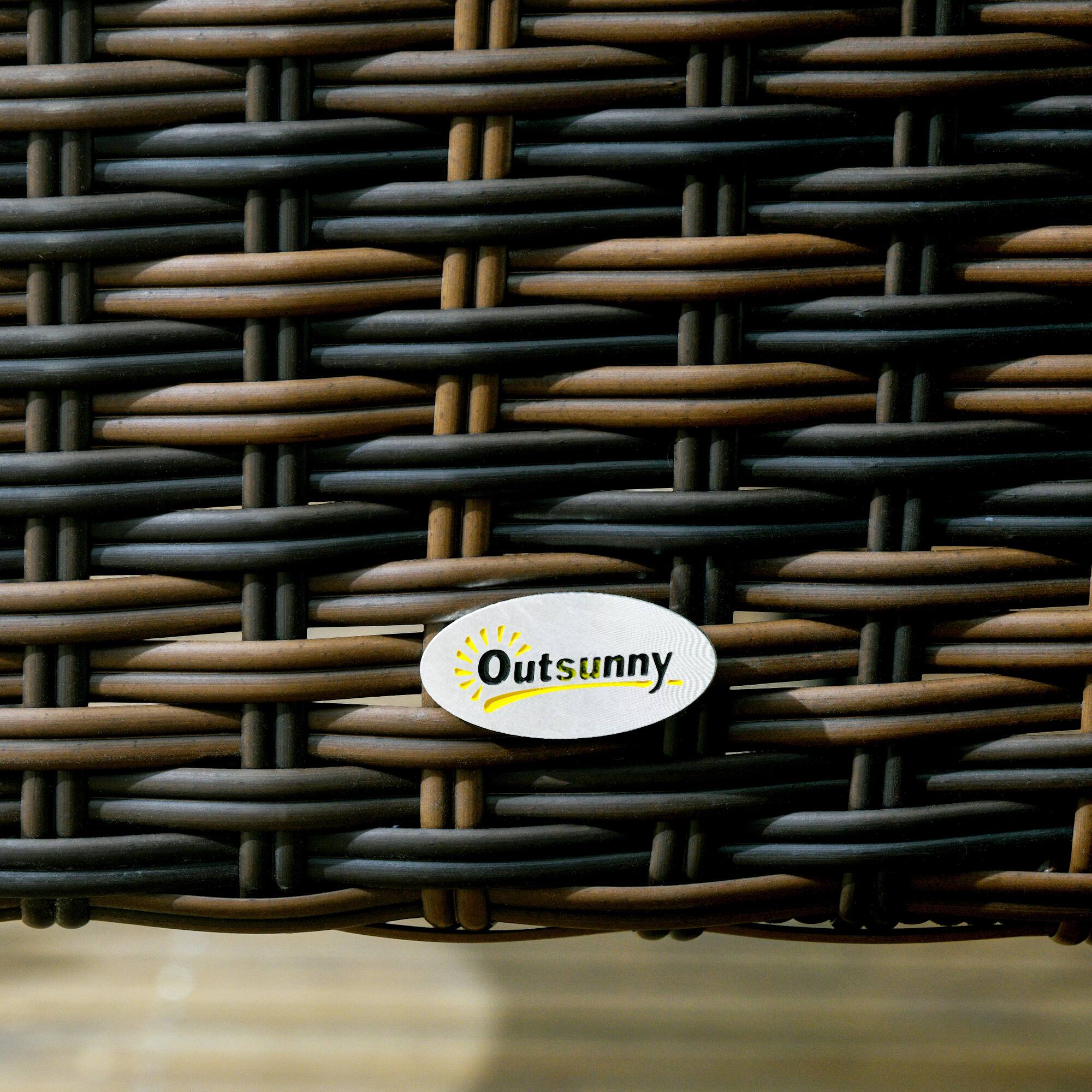 Alt View 7. Outsunny - 4 PE Rattan Outdoor Dining Chairs with Cushions, Patio Wicker Dining Chairs with Backrests for Porch, Deck, Garden - White.