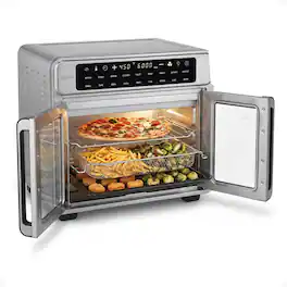 Kitchen Elite - 26 Qt French Door Air Fryer Oven, Countertop Cooker w/ LED Display - Stainless Steel