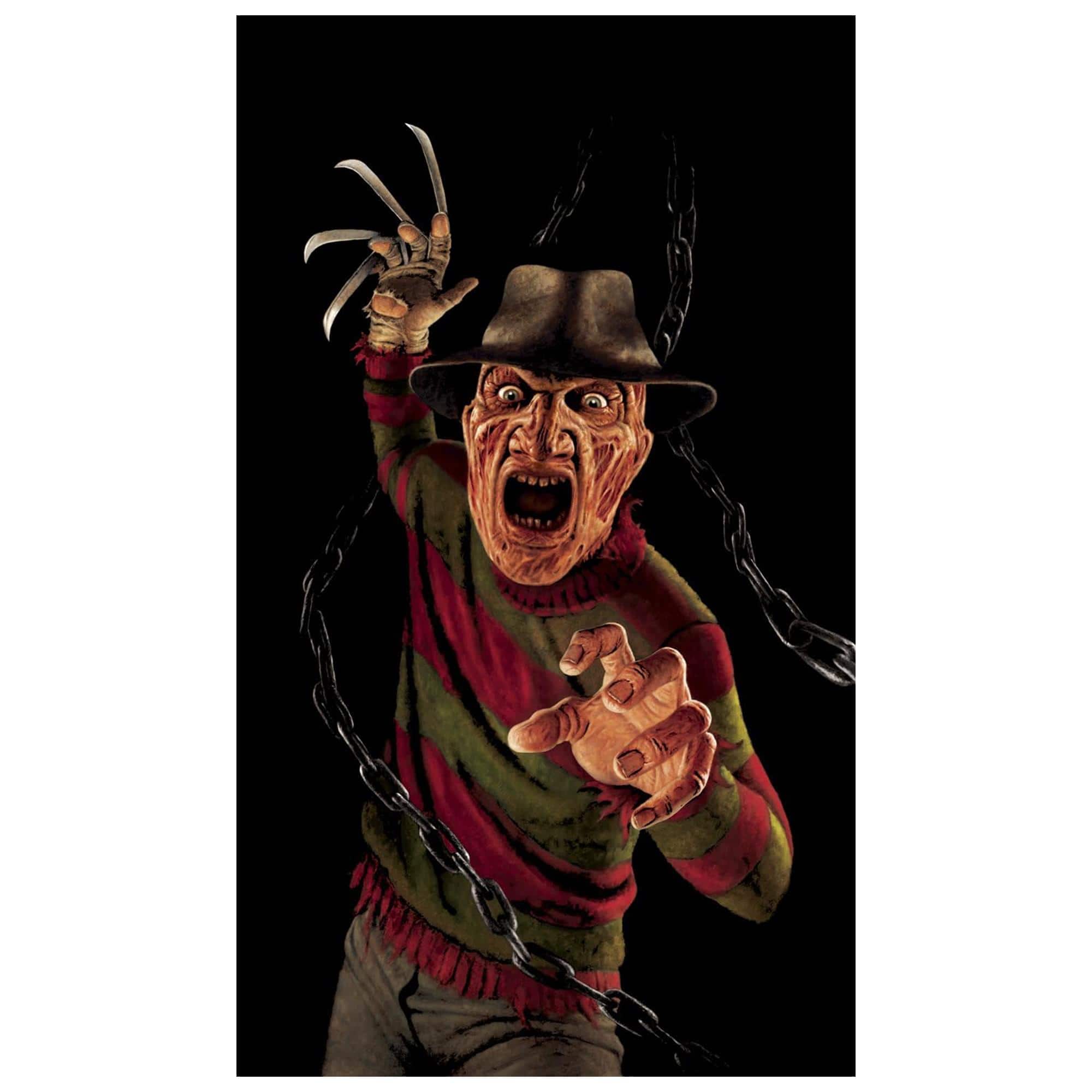 WOWindow - Nigtmare On Elm St Freddy Krueger Full Size Halloween Window Sticker - Black