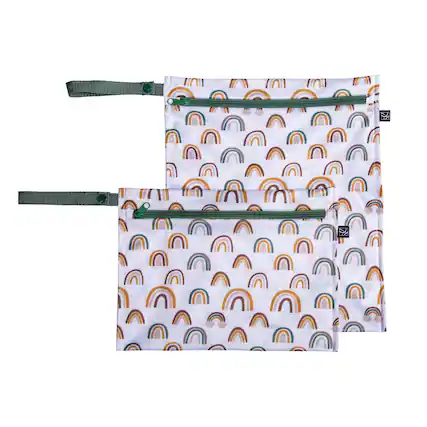 Front. J.L. Childress - J.L. Childress Wet-to-Go Portable Wet and Dry Bags, 2 Pack, Rainbow Spice - Rainbow Spice.