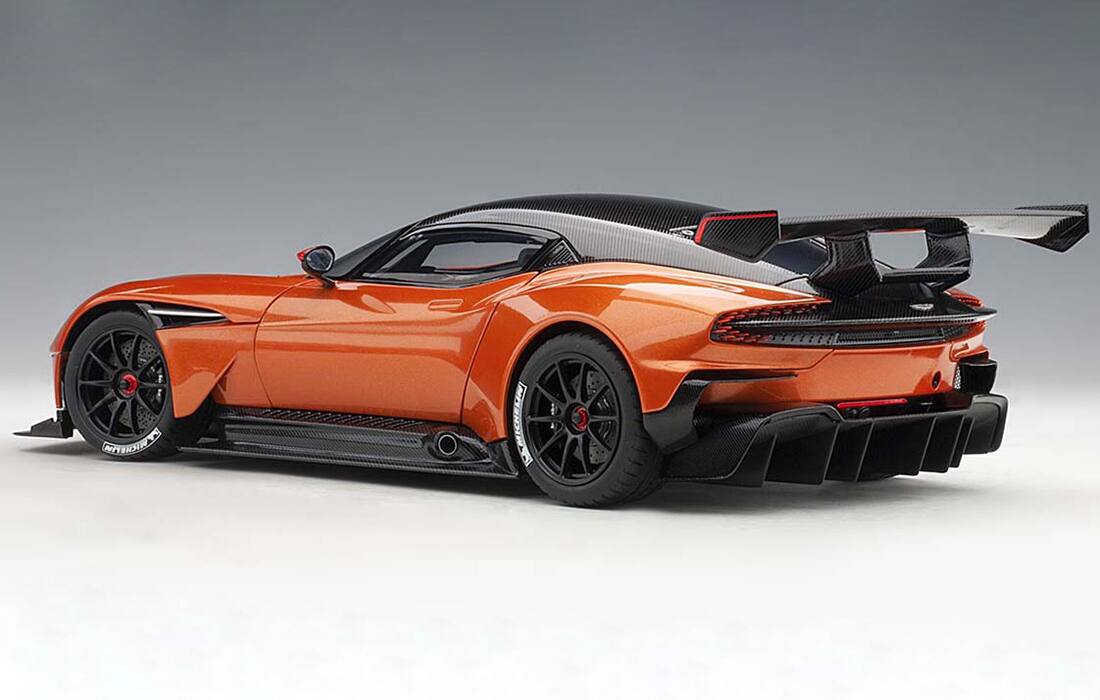 Alt View 3. Autoart - Aston Martin Vulcan Madagascar Orange with Carbon Top 1/18 Model Car by Autoart.