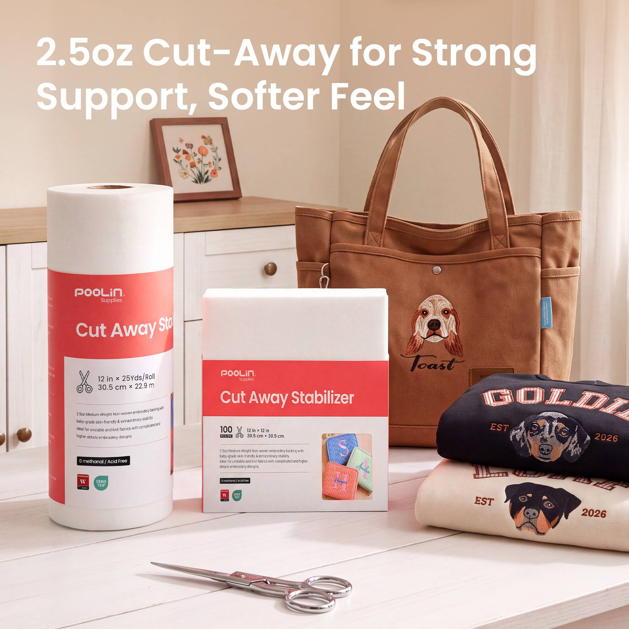 2.5oz Cut-Away for Strong Support, Softer Feel

POOLin Supplies Cut Away Stabilizer 12 in x 25Yds/Roll 30.5 cm x 22.9 m 5cg Medium Weight - Daily grade skin-friendly 1 extra-grain stable to uncable int bonics higher detailp fuepciqui designs methonal Acid Free

POOLin Supplies Cut Away Stabilizer 100 12 In x 25Yds/Roll 30.5cm x 30.5cm cillition Weight 00 we embroider dacking by THE 20 edy Lecordney tably do 2 TODY ad lra vo compled arthighe angablocentes

Toast GOLDIA EST 2026

W CERO TDF

Twitter - %

EST 2026