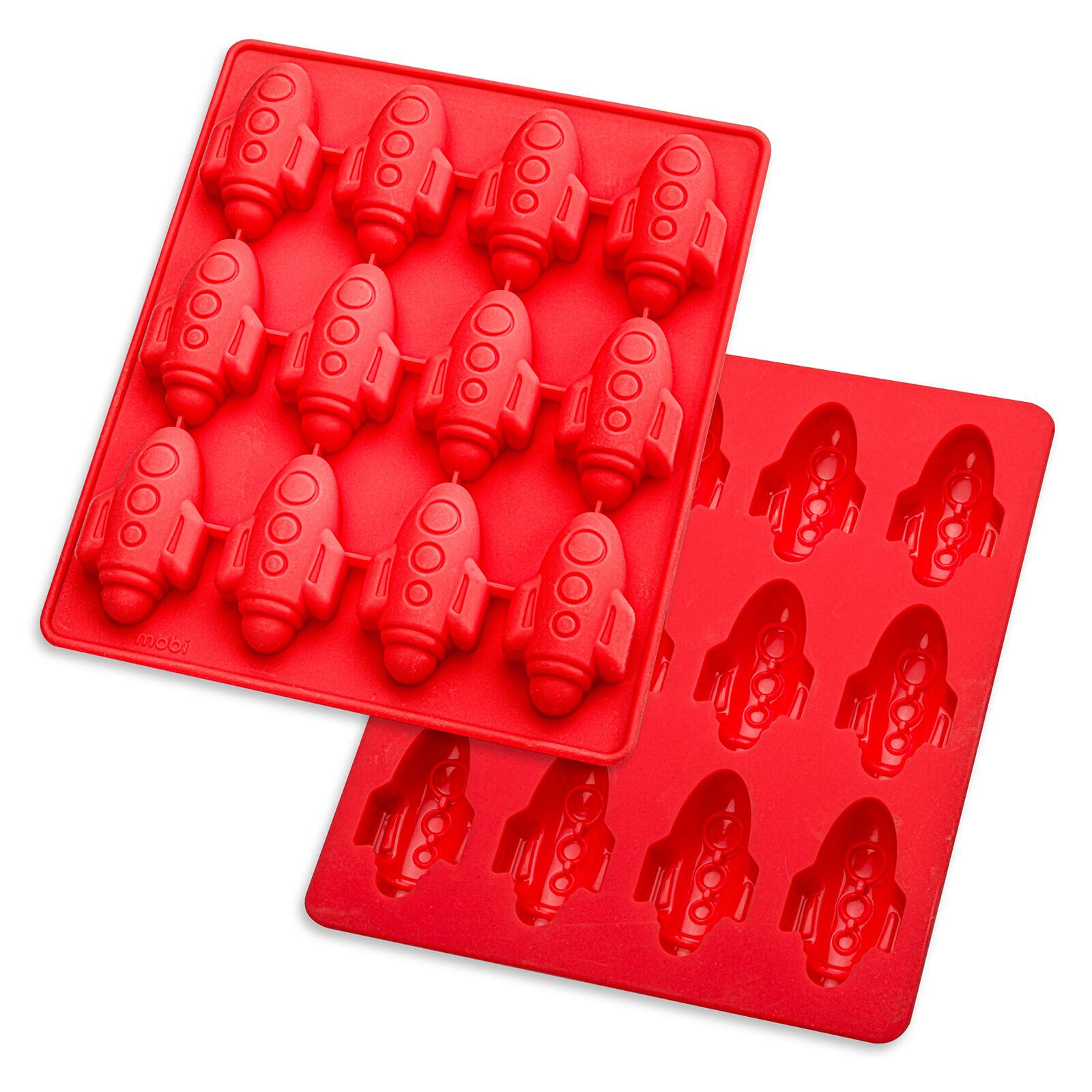 Alt View 2. MOBI - 12 Pigs in a Blanket Silicone Snack Mold, Mini Rocket Dogs - Red.