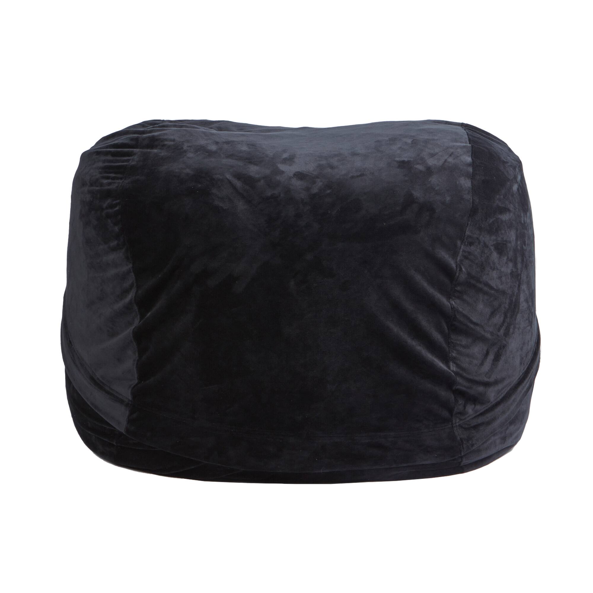 Back. FERPIT - FERPIT 36" Memory Foam Bean Bag Chair with Removable Cover - Black.