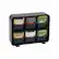 Front. Mind Reader - Tea Bag Organizer, Tea Station Organizer, Countertop Storage, Plastic, 10.25"L x 3.25"W x 7.75"H - Black.