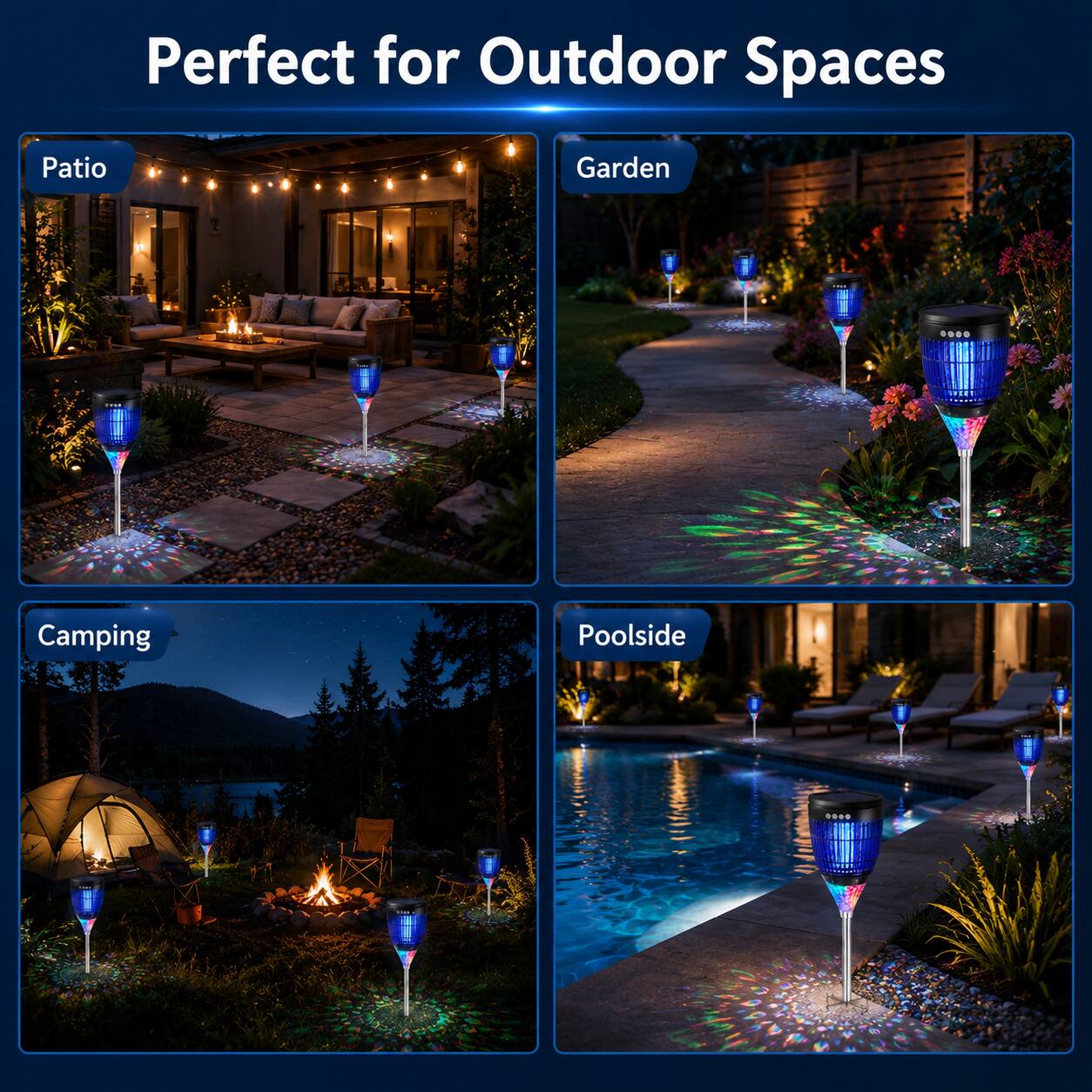 Perfect for Outdoor Spaces  
- Patio  
- Garden  
- Camping  
- Poolside