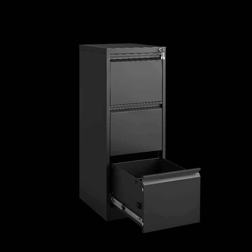 Alt View 10. Loheer - Loheer 3 Drawer Locking File Cabinet Steel Vertical Storage Black.