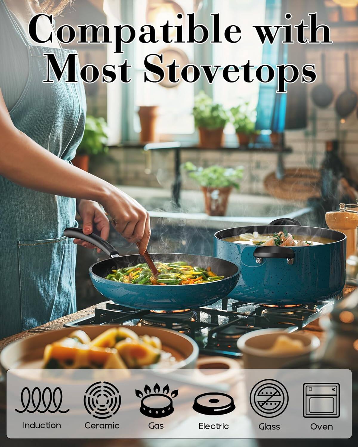 Compatible with Most Stovetops

Induction
Ceramic
Gas
Electric
Glass
Oven