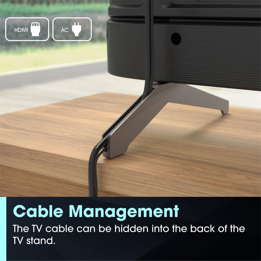 Cable Management  
The TV cable can be hidden into the back of the TV stand.