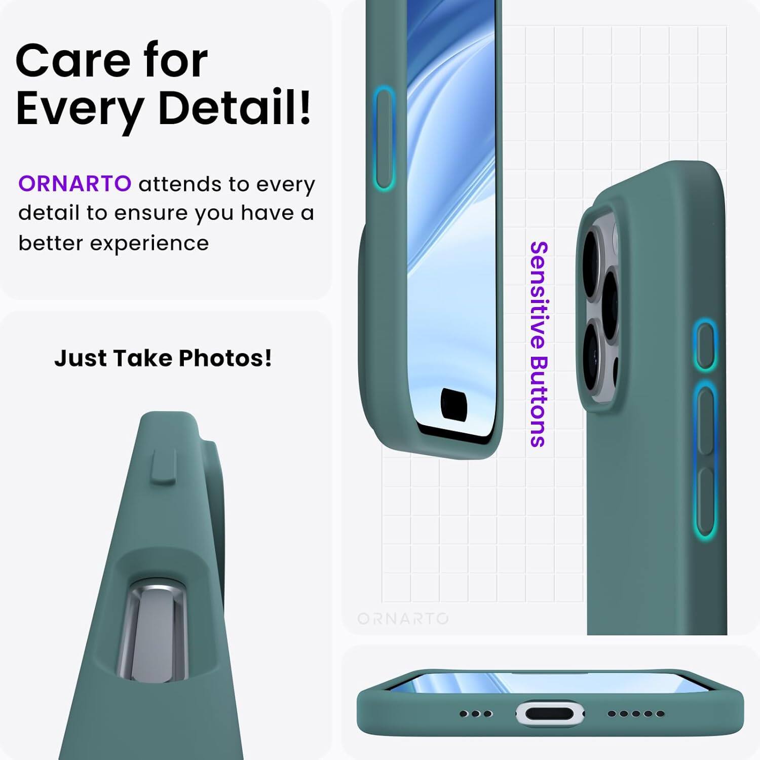 Care for Every Detail! ORNARTO attends to every detail to ensure you have a better experience. Just Take Photos! Sensitive Buttons. ORNARTO