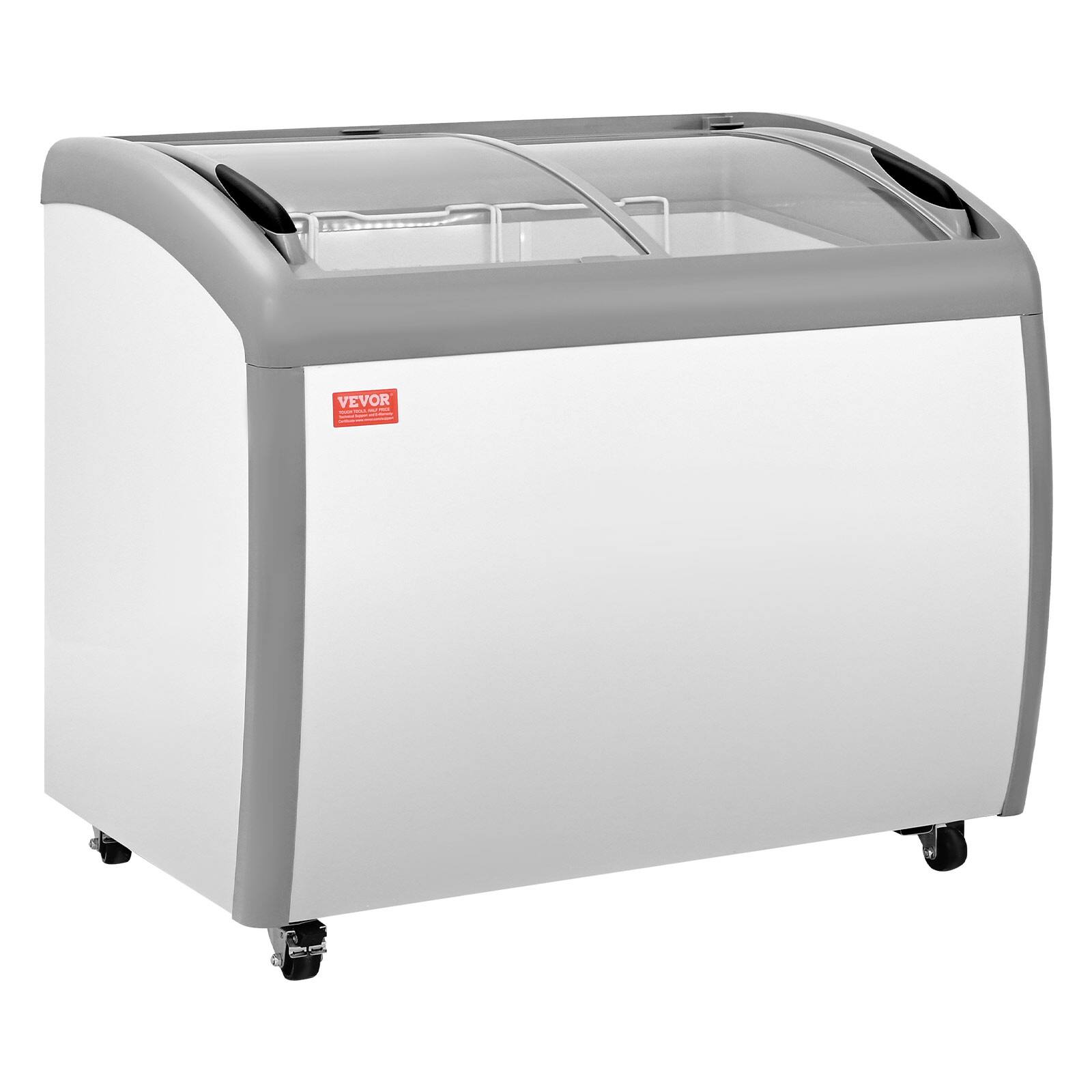 Alt View 5. VEVOR - Commercial Ice Cream Display Case, 9.3 Cu.ft Chest Freezer, -19 to 3℉ Temp Adjustable Mobile Top Deep Freezer - White.