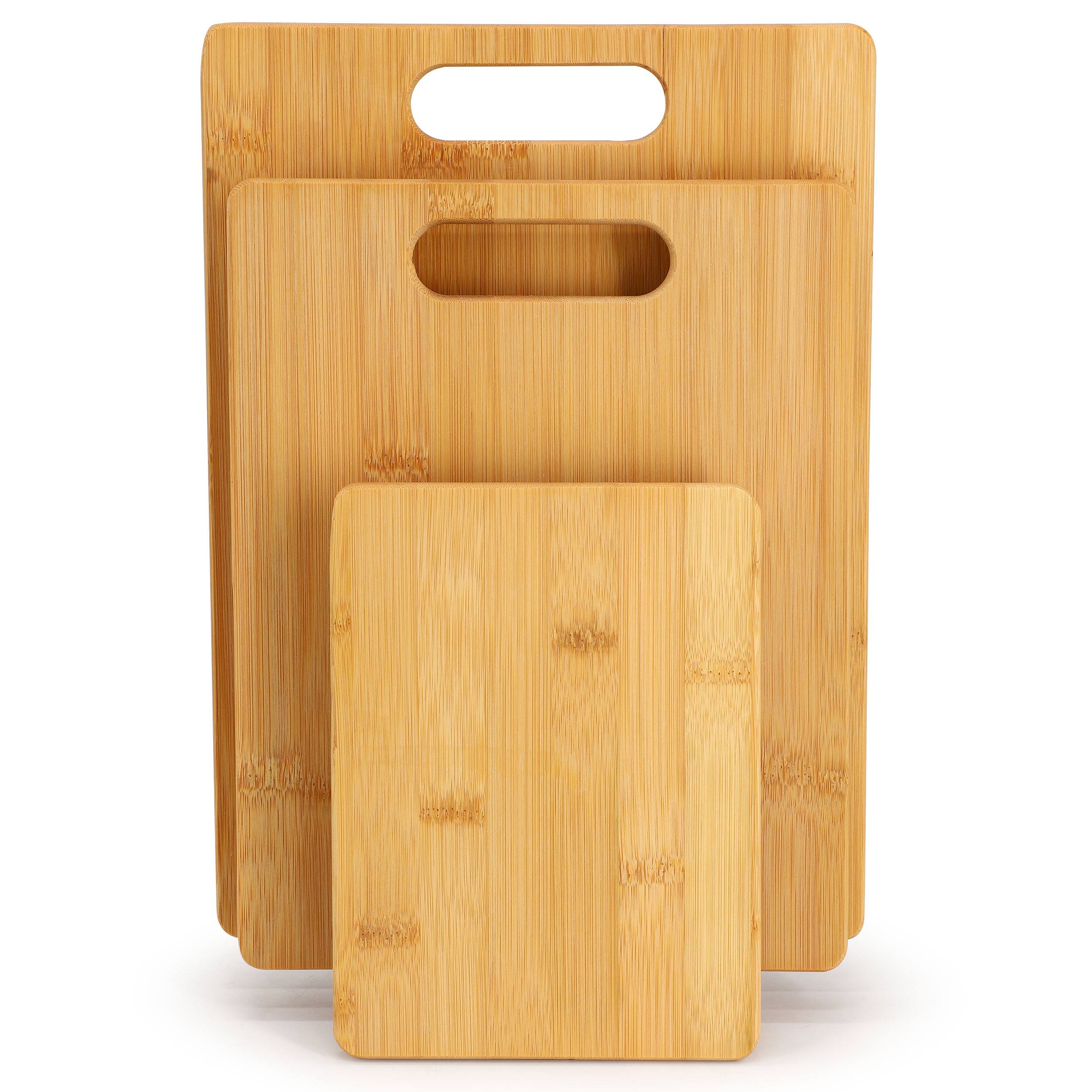 Alt View 1. MegaChef - MegaChef 3 Piece 8 Inch, 11 Inch, and 13 Inch Bamboo Wood Cutting Board Set - Brown.