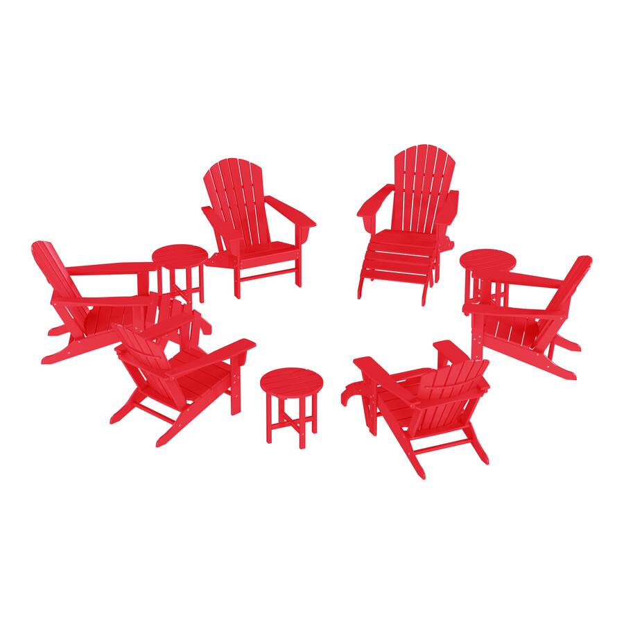 Table Number Red WestinTrends Dylan 12 Piece Outdoor Adirondack Chair With Ottoman And ...