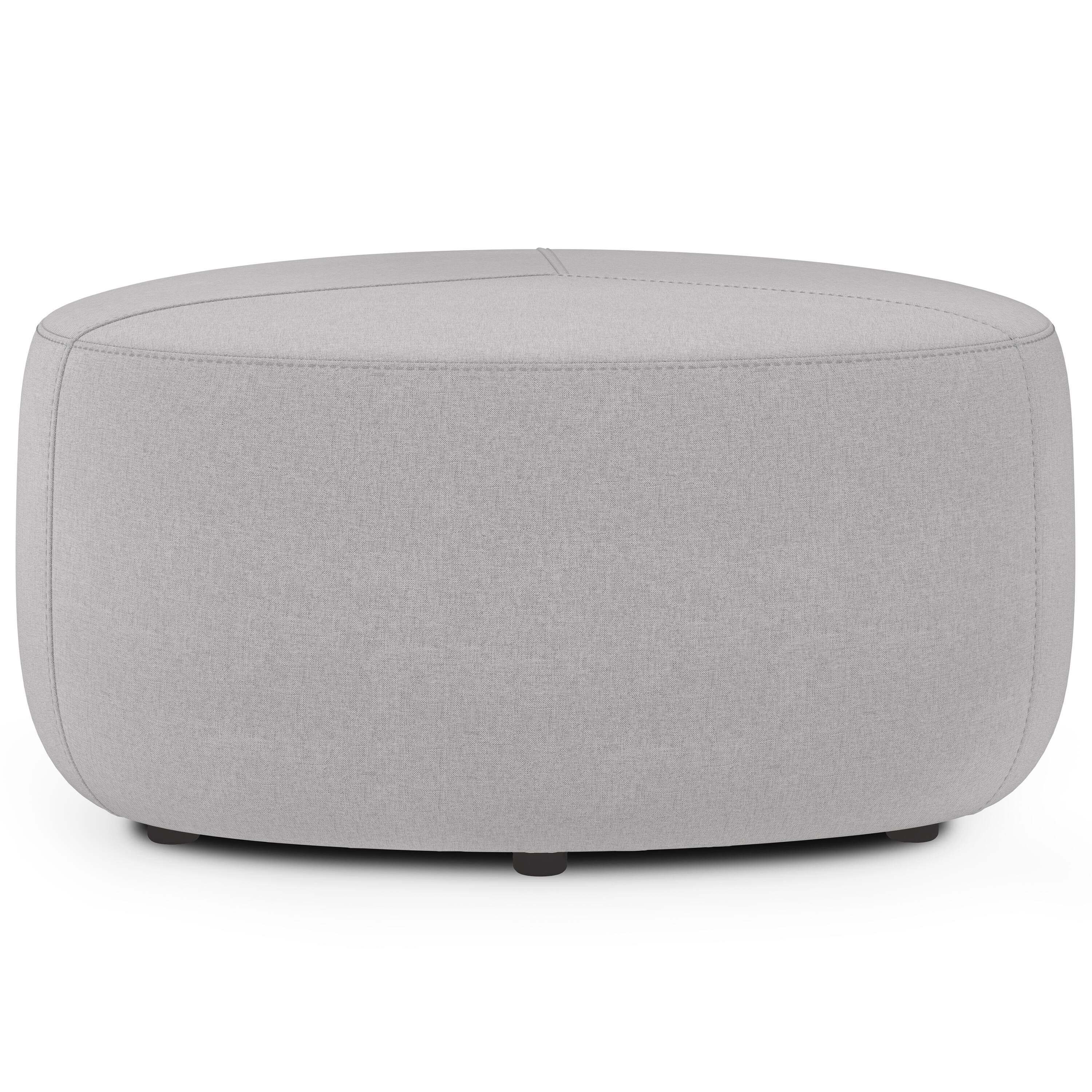 Left. Simpli Home - Moore Large Ottoman in Light Grey Linen Look Fabric - Light Grey.