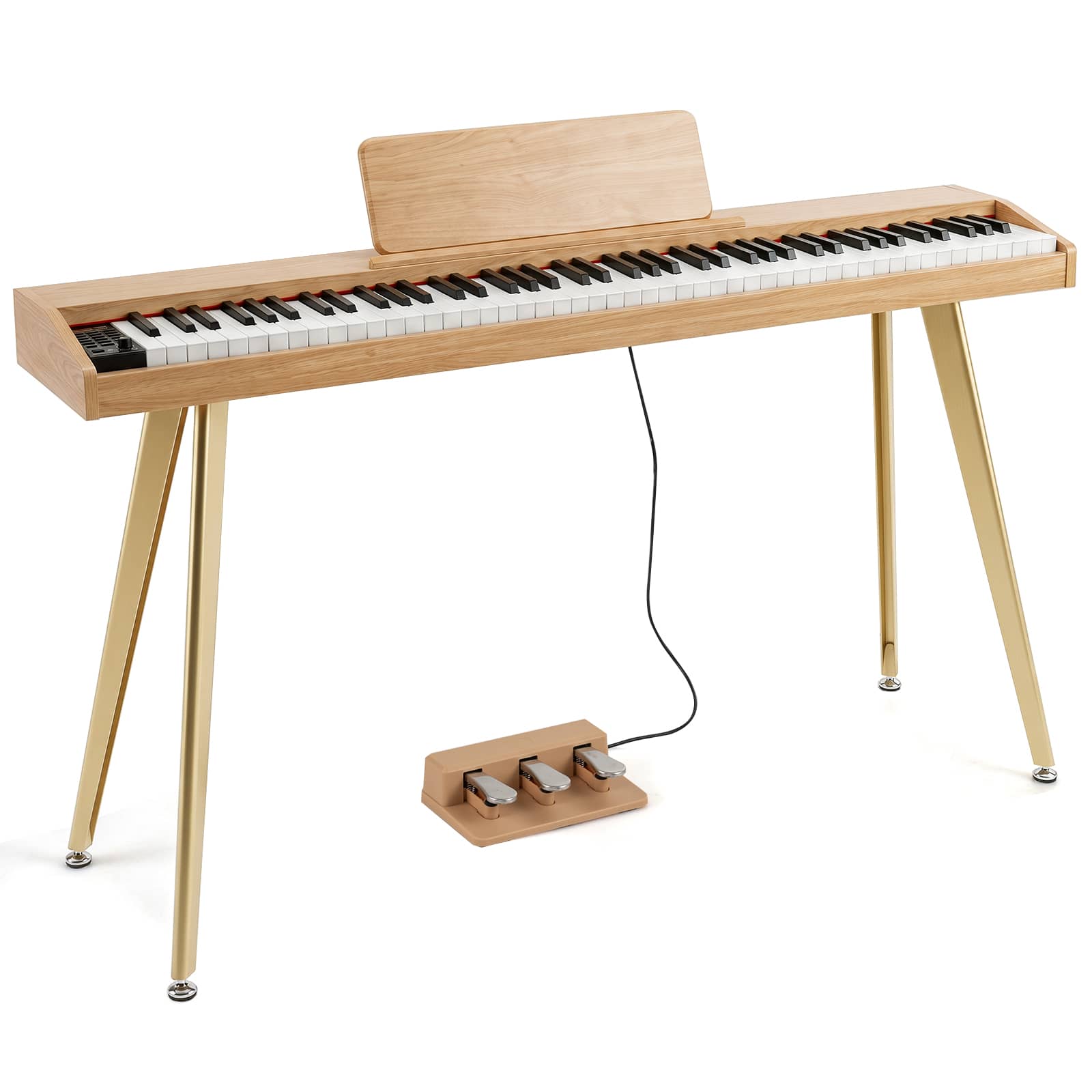 Costway - 88-Key Digital Piano Semi-Weighted Keyboard with 3 Pedal Unit & 80 Demos - Natural price history on PriceWatchPro