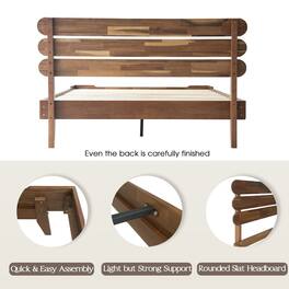 East West Furniture - Queen Wooden Platform Bed Frame - Walnut