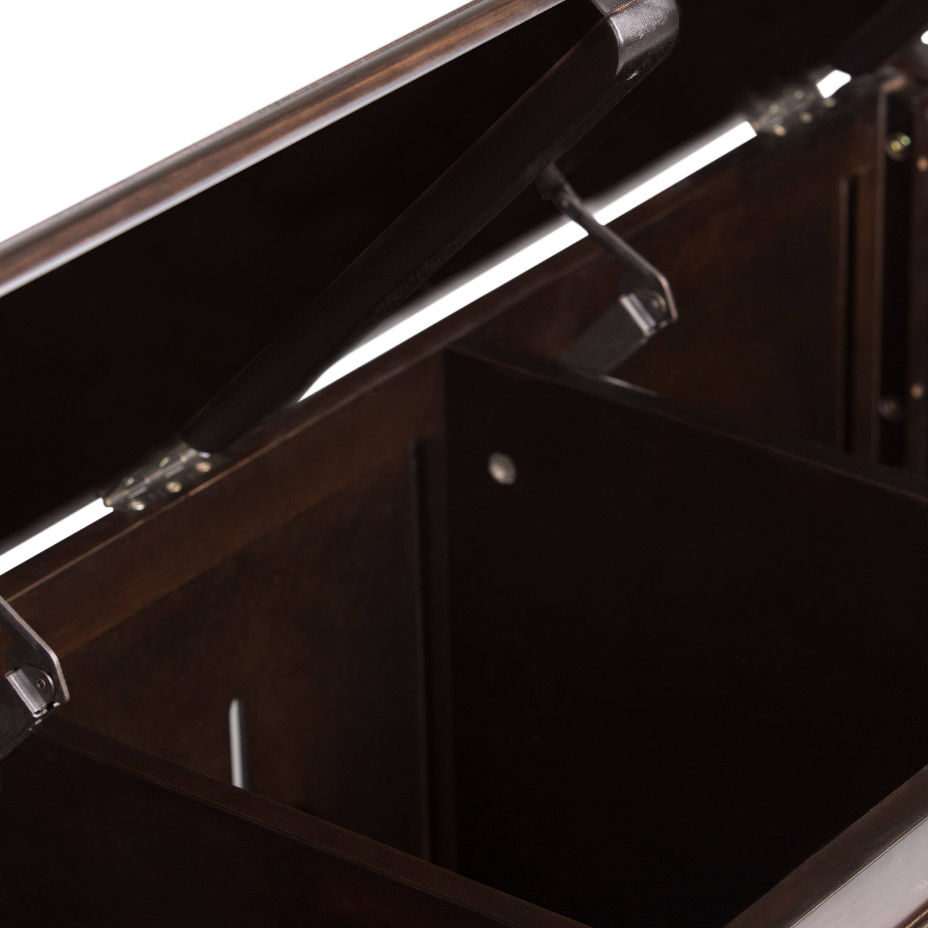 Alt View 6. Simpli Home - Connaught Solid Wood 51 inch Wide Storage Bench Trunk and 40 inch Wide Storage Cabinet in Dark Chestnut Brown - Dark Chestnut Brown.