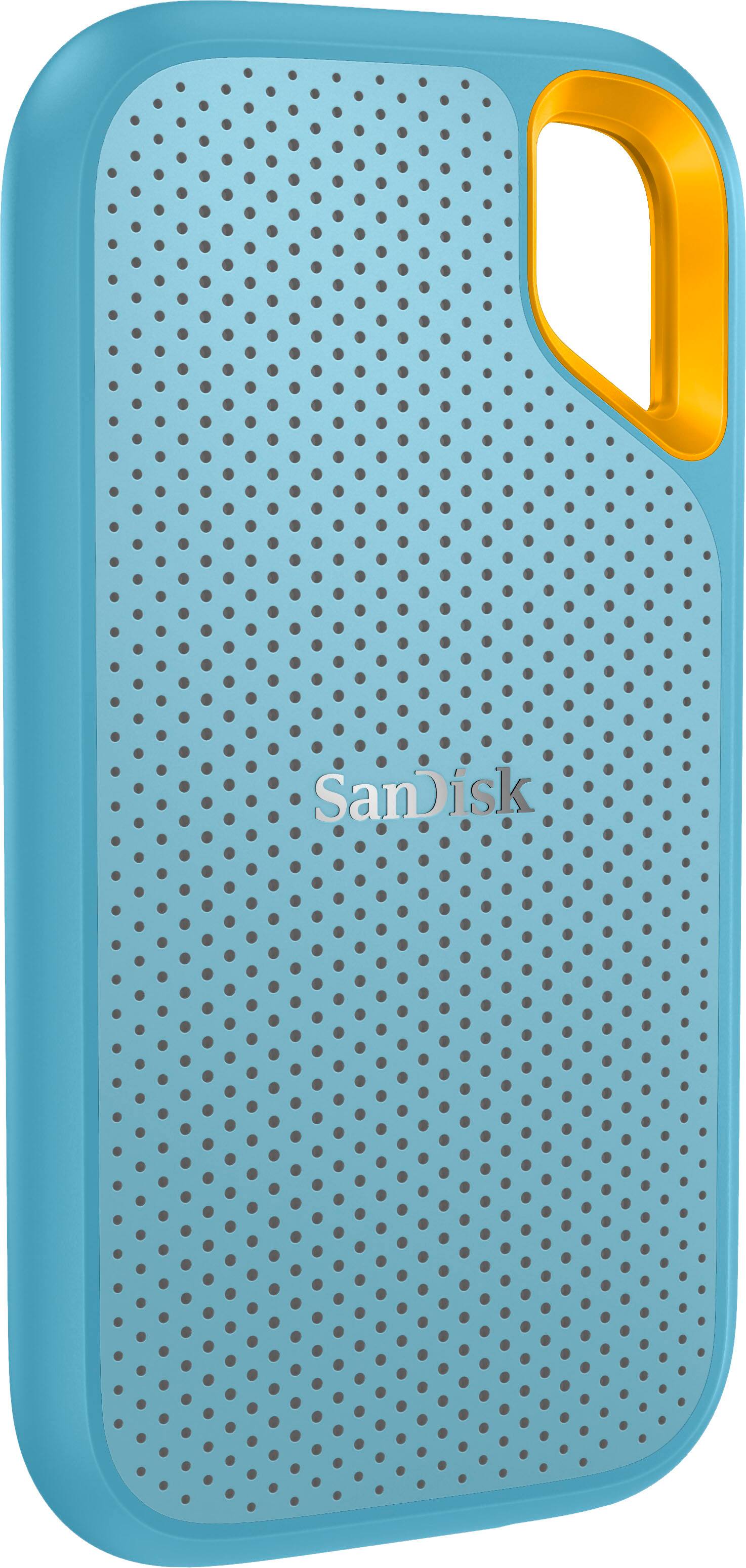 Angle. SANDISK - Extreme Portable 2TB External USB-C NVMe SSD - Sky Blue.