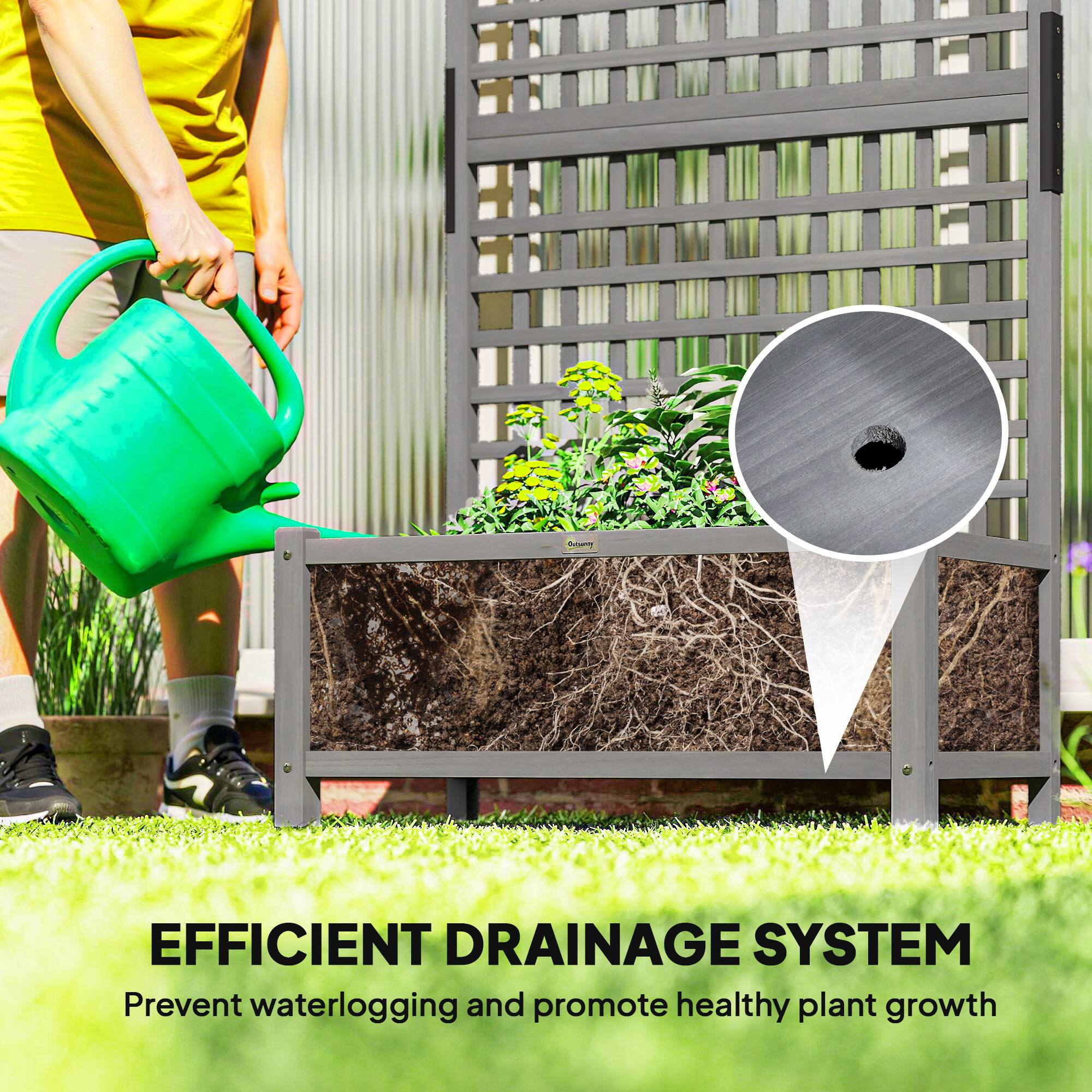 EFFICIENT DRAINAGE SYSTEM  
Prevent waterlogging and promote healthy plant growth