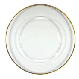 American Atelier - Rimmed Clear Glass Charger Plate 13" - Gold