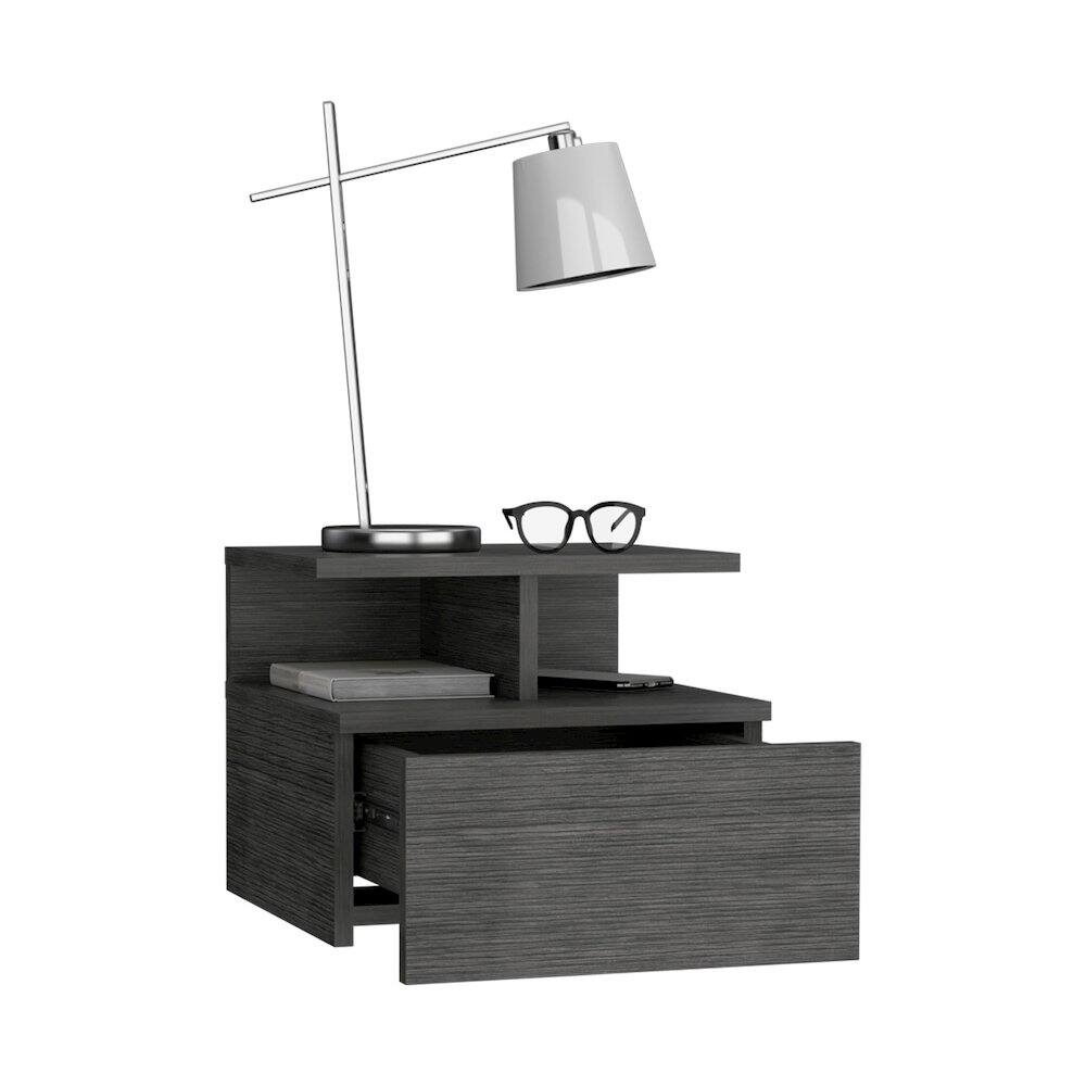 Alt View 1. TuHome - Adele Floating Nightstand Smokey Oak MDF - Brown.