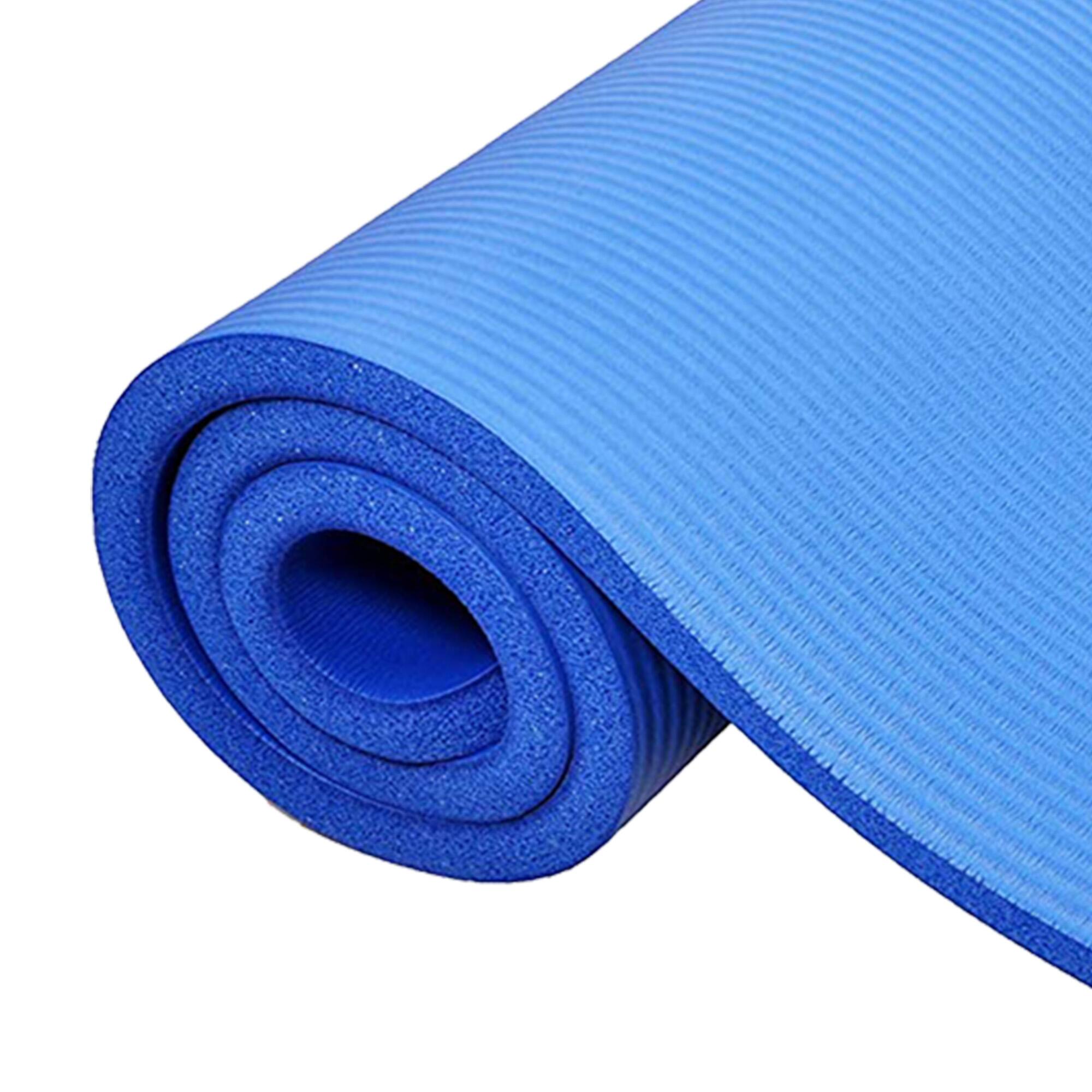 Alt View 8. BalanceFrom Fitness - BalanceFrom GoCloud 1" Extra Thick Exercise Yoga Mat with Carrying Strap, Blue - Blue.