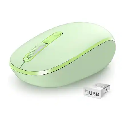 Front. Stock Preferred - Portable 2.4GHz Wireless Silent Mouse – Grass Green - Grass Green.