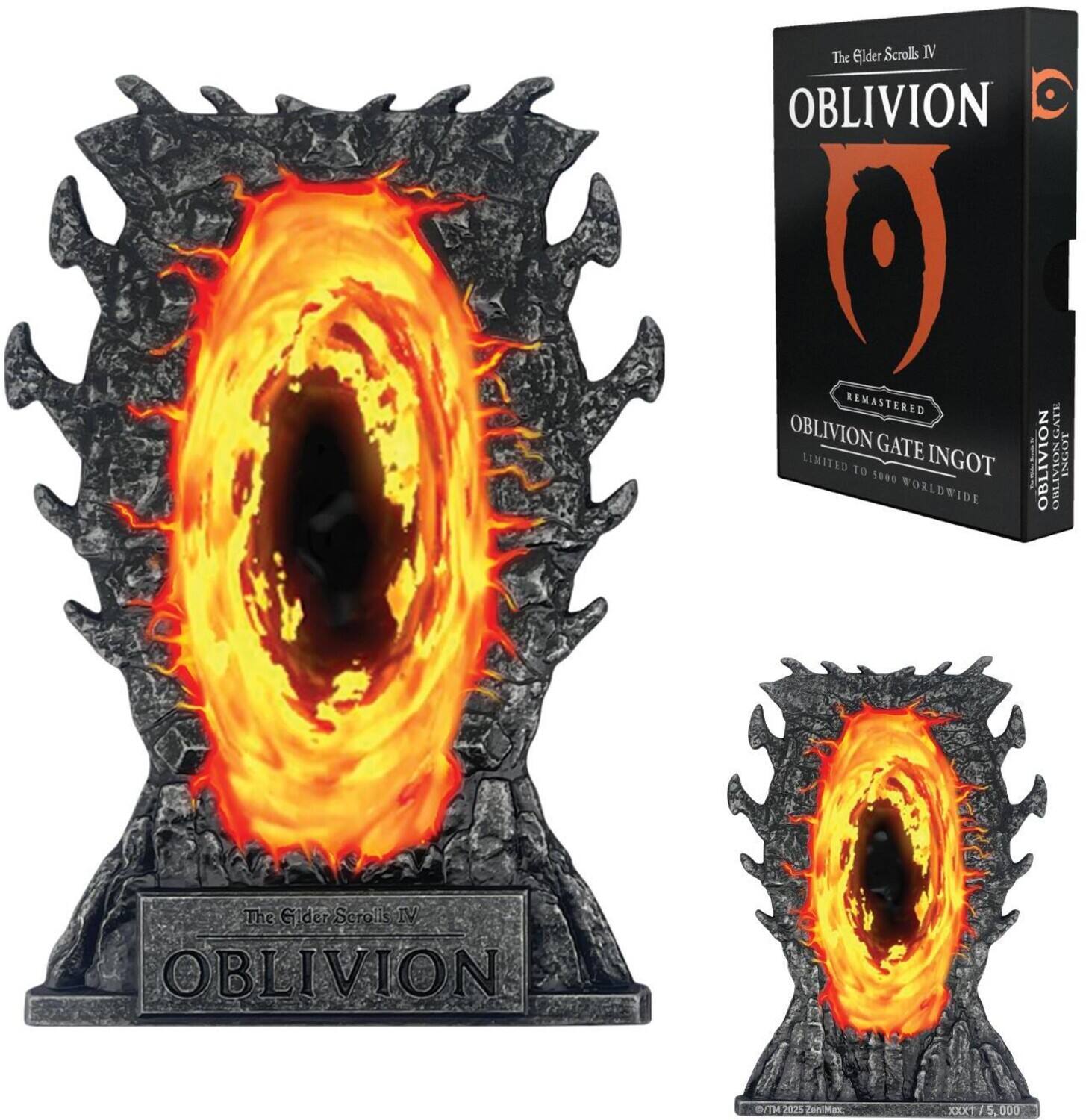The Elder Scrolls IV OBLIVION REMASTERED OBLIVION GATE INGOT LIMITED TO 500 WORLDWIDE GATE The Elder Scrolls IV OBLIVION TM 2025 ZnniMax XXX /5,000