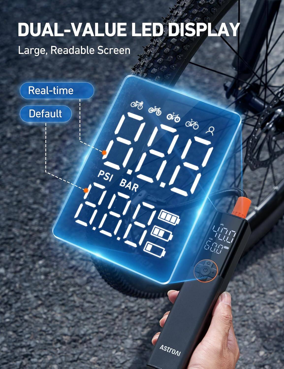 DUAL-VALUE LED DISPLAY
Large, Readable Screen
Real-time
Default
PSI BAR
ASTROAI