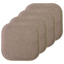 Sweet Home Collection - Alexis Memory Foam No Slip Back 16" x 16" Chair Pad Cushions, 4-Pack - Chocolate