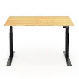 FlexiSpot - E7Pro 55''W Electric Adjustable Standing Desk, /Black - Bamboo