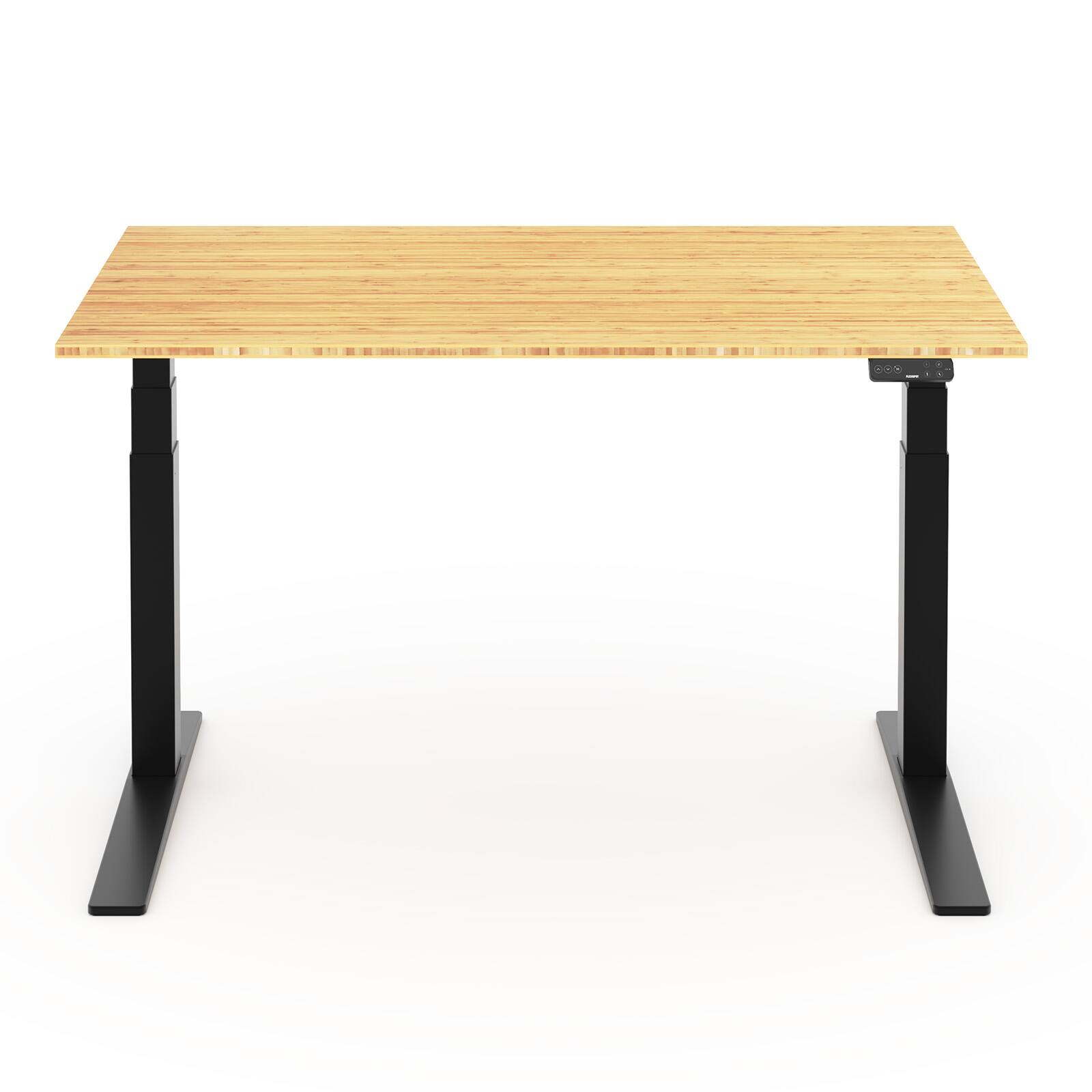 Front. FlexiSpot - FlexiSpot E7Pro 55''W Electric Adjustable Standing Desk, Bamboo/Black - Bamboo.