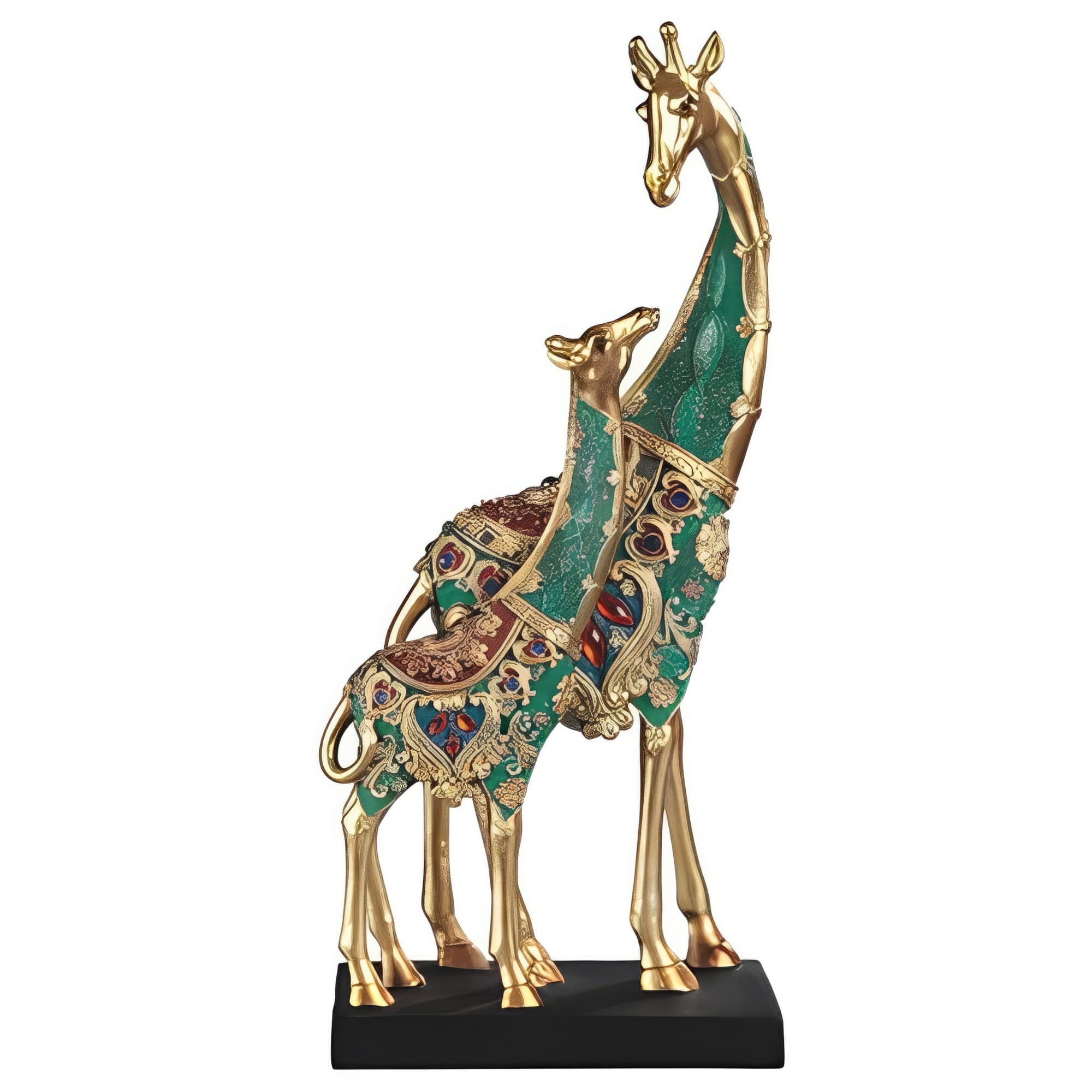 FC Design - 15.5"H Giraffe with Cub Figurine Statue Office Desk Tabletop Home Decor Gift - Multi-Color