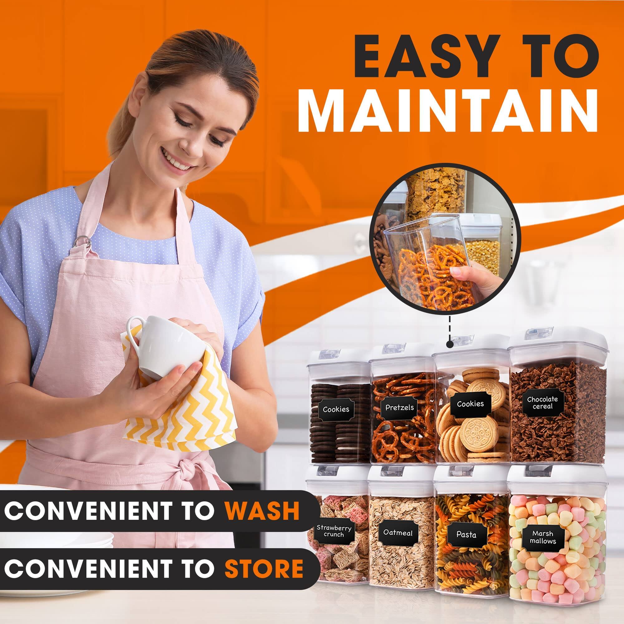 EASY TO MAINTAIN

Cookies  
Pretzels  
Cookies  
Chocolate cereal  

CONVENIENT TO WASH  
Strawberry crunch  
Oatmeal  
Pasta  
Marshmallows  

CONVENIENT TO STORE